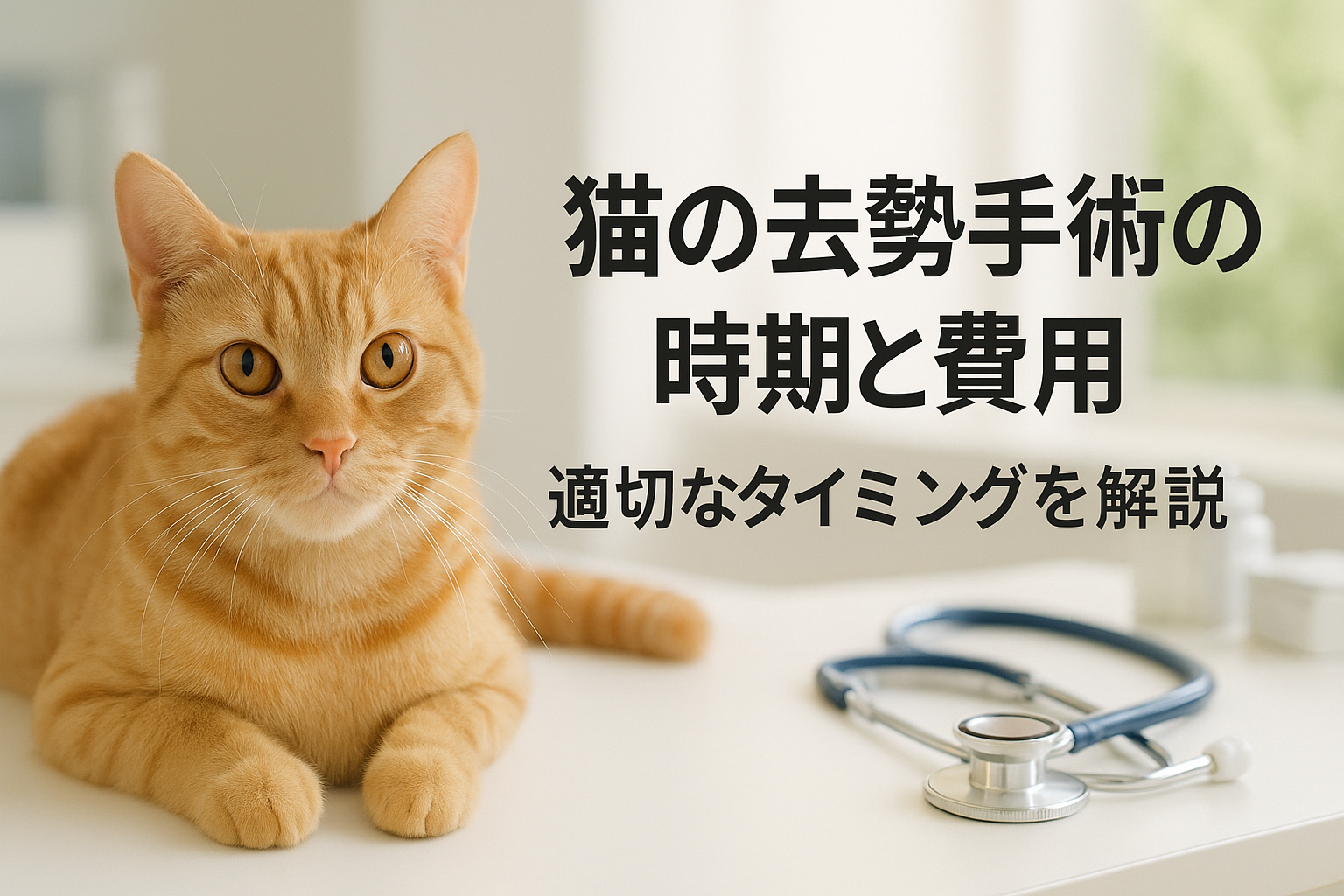 猫の去勢手術の時期と費用｜適切なタイミングを解説